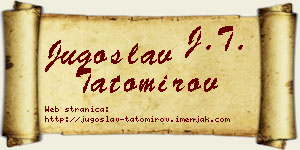 Jugoslav Tatomirov vizit kartica